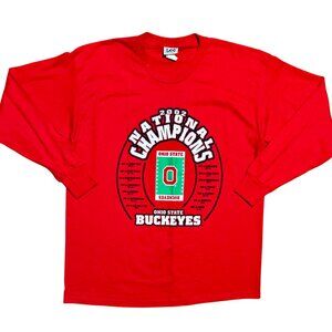 Ohio State Buckeyes '02 National Champions Lee Sports Long Sleeve Shirt, Mens XL